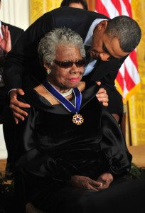 President Barack Obama awards the 2010 Medal of Freedom to poet Maya Angelou in Washington