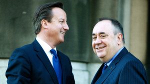 The prime minister, David Cameron, and the Scottish first minister, Alex Salmon