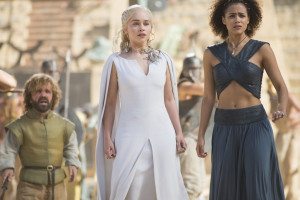 Daenerys and Missandei offer a pleasant reprieve from all the testosterone. Photo: HBO and Sky