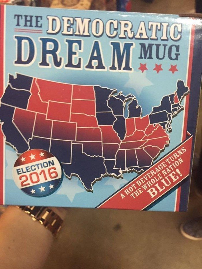 How's this for merchandise? "The democratic dream mug"
