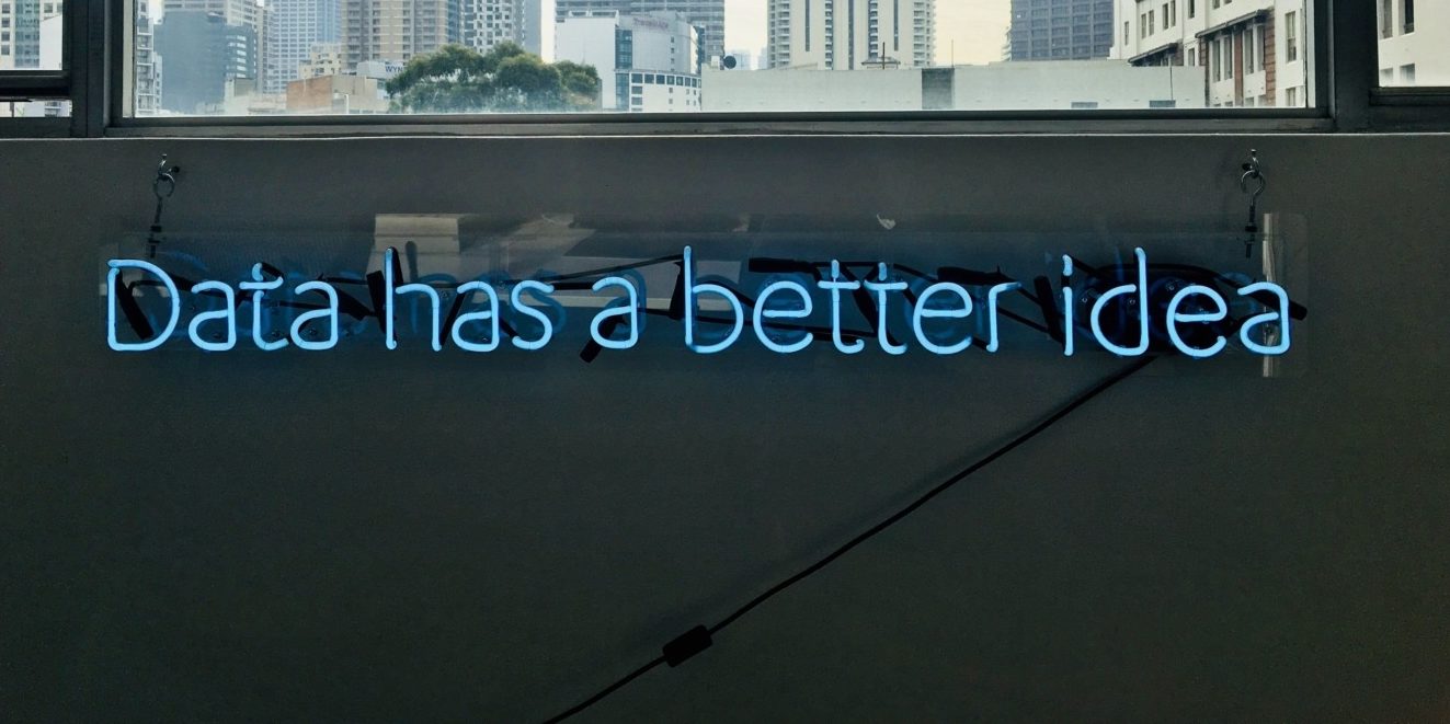 "Data has a better idea" written in neon lights