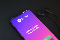 Phone screen showing Spotify Log In page