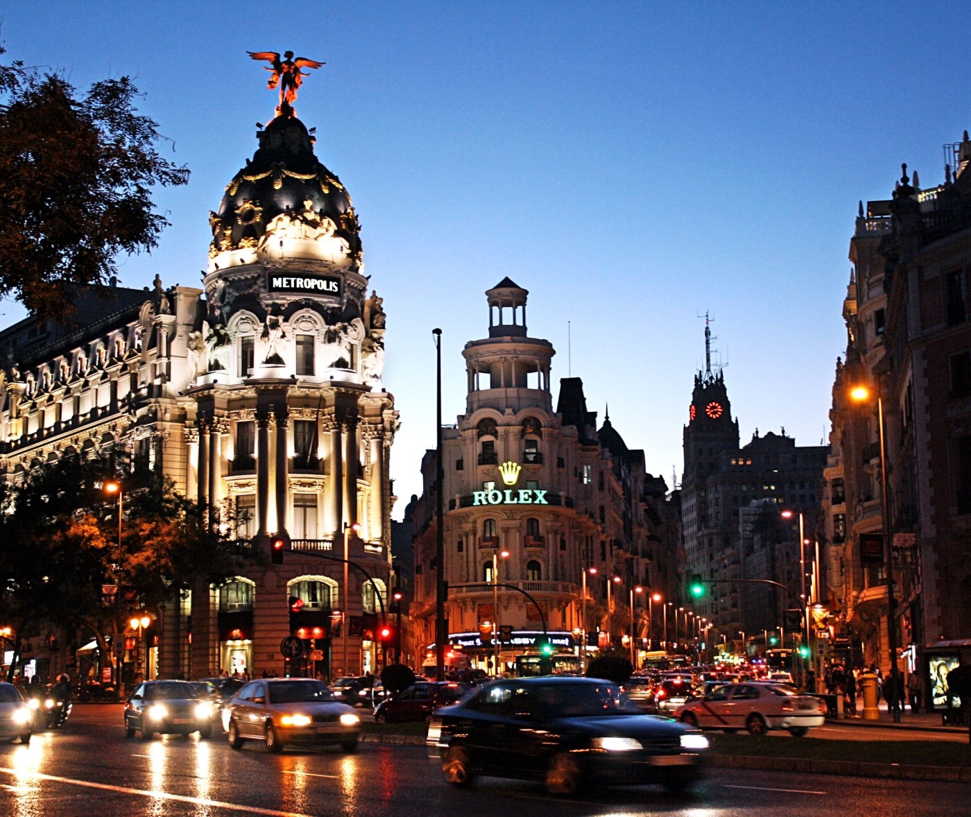 city of Madrid image, gran via in the evening