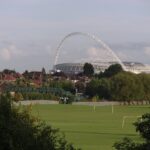 Wembley Stadium, viewed from Northwich Park tube station