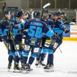 The Coventry Blaze team celebrate together