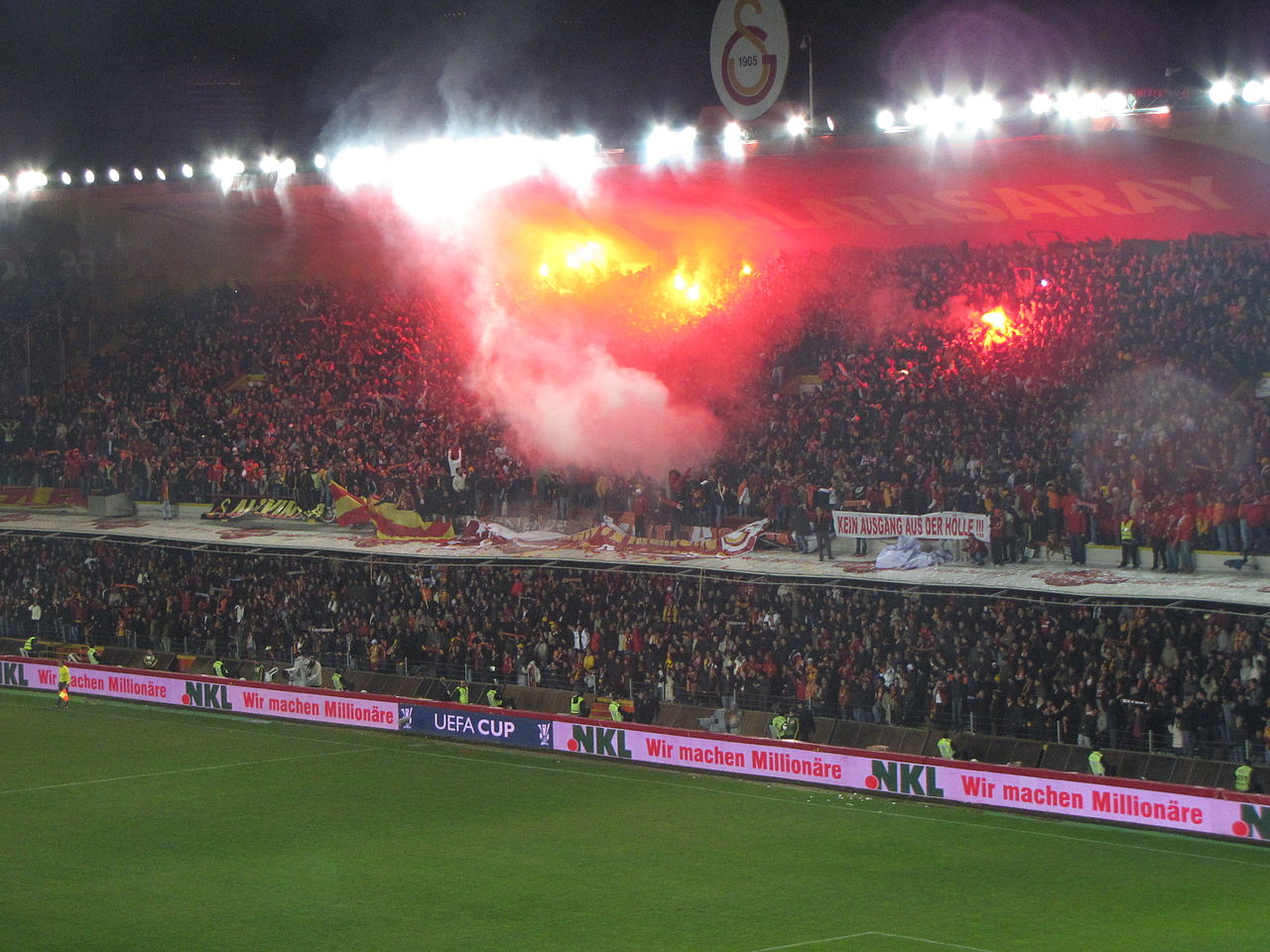 Flares at the Ali Sami Yen Stadium