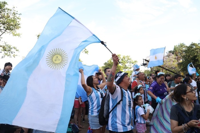 Argentinians celebrating their World Cup Final win