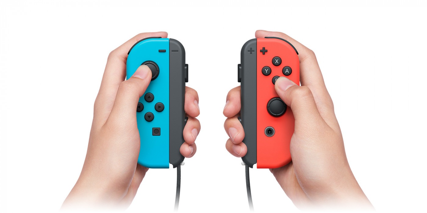 Two Joy-Cons in a pair of hands