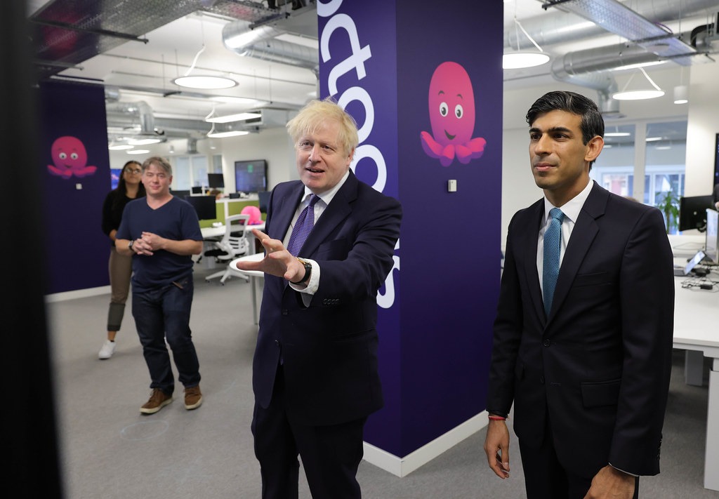 Boris Johnson with Rishi Sunak.