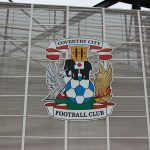 Coventry City Badge on a fence in the Ricoh Arena.