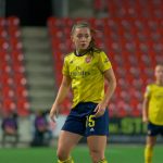 Katie McCabe playing for Arsenal