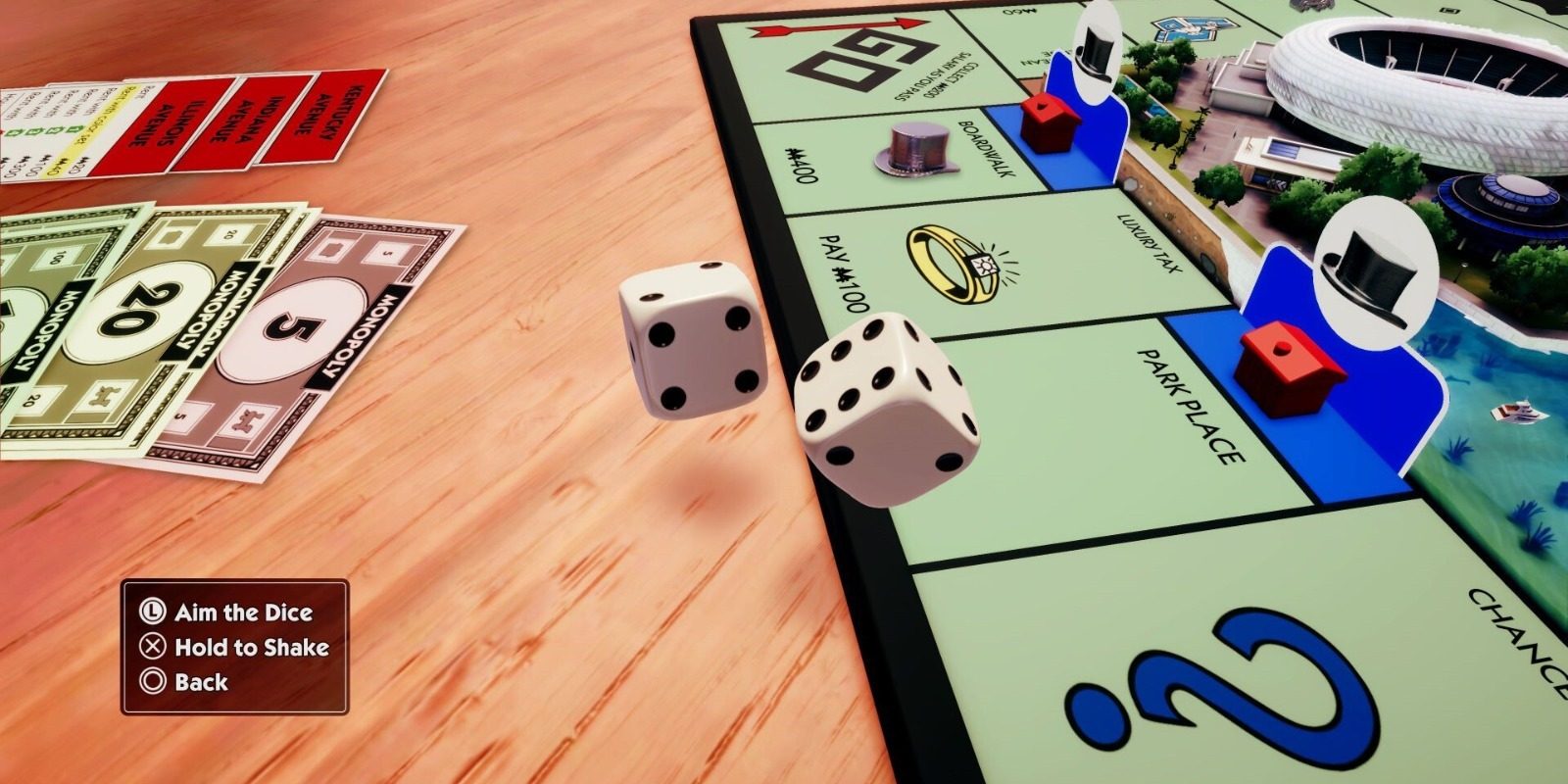 Screenshot of virtual monopoly board game