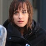 Dakota Johnson on a film set