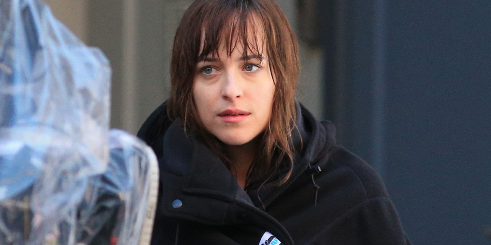 Dakota Johnson on a film set