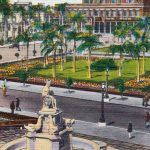 A postcard illustration of 1950s Havana