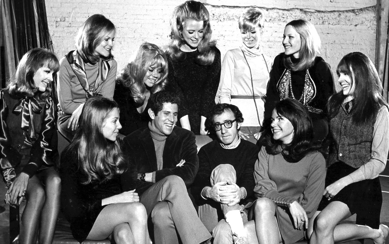 Diane Keaton with Woody Allen and the rest of the 'Play It Again Sam' cast
