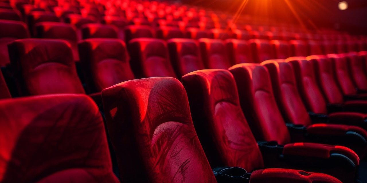 Plush red seats in a cinema