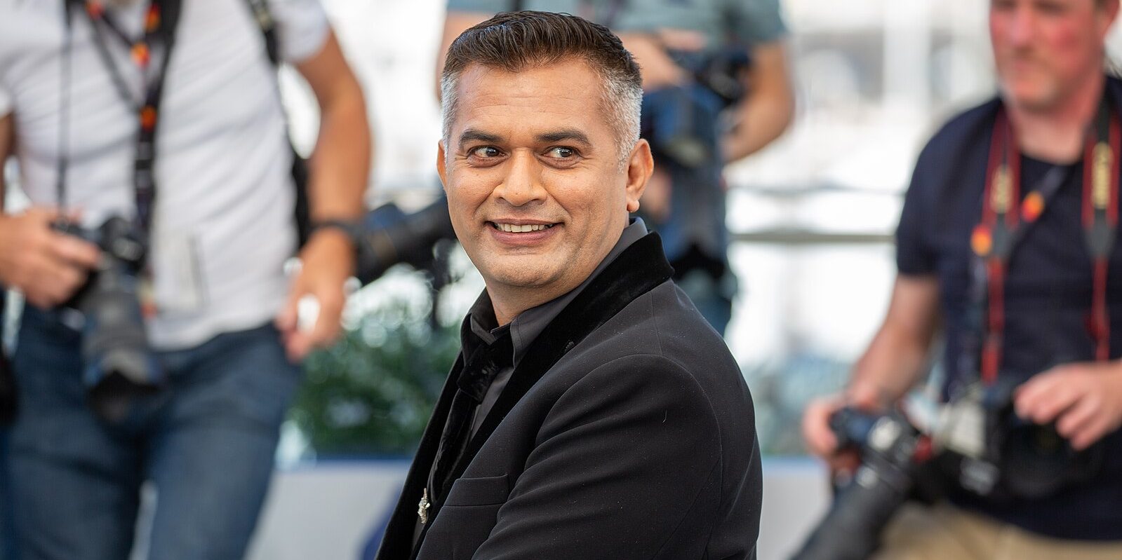 Filmmaker Neeraj Ghaywan poses on the Cannes Film Festival red carpet