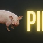 Image shows a 3D model of a pig next to the game title "PIH" in a glowing yellow font