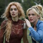Samara Weaving and Kathryn Newton together on a field in Ready or Not 2