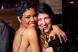 Teyana Taylor (left) with Casting winner Cassandra Kulukundis(right) at the Warner Bros. Pictures Post-Oscar Celebration