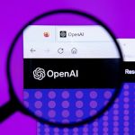 OpenAI logo with magnifying glass