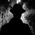Silhouette of a man in B&W