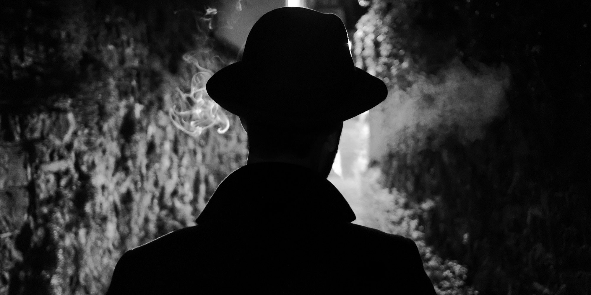 Silhouette of a man in B&W