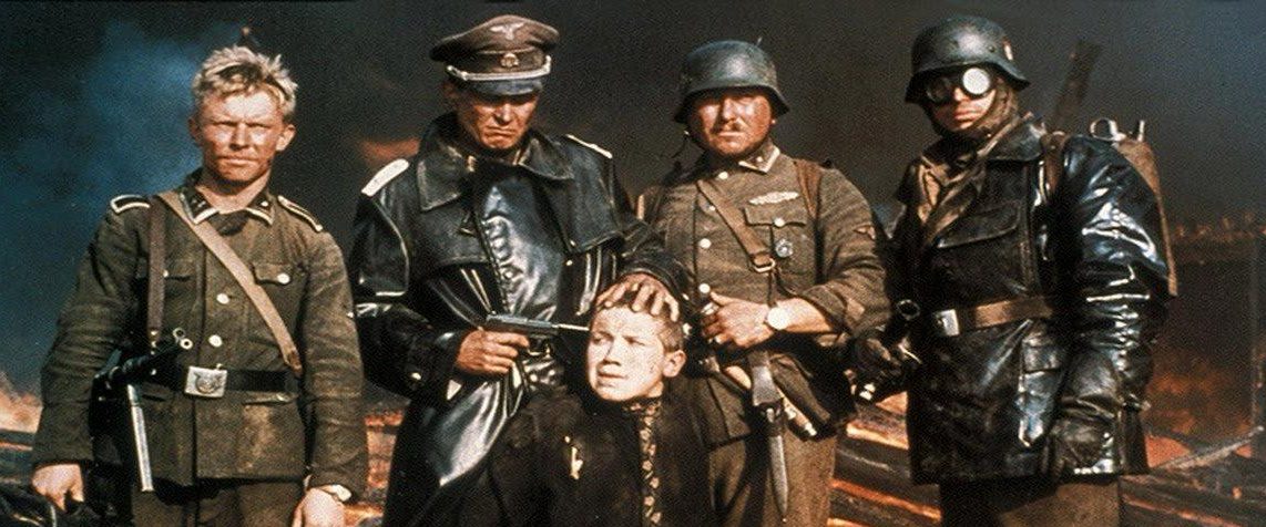 Men at war with a captured child