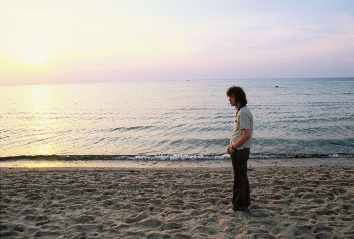 Dominic Sessa on a beach